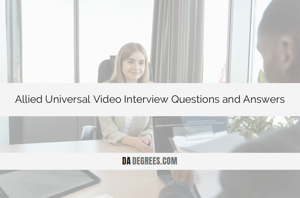 Prepare for success at Allied Universal with our expert guide to video interview questions and answers. Whether you're a security professional or entering the industry, unlock key insights and winning responses tailored for Allied Universal video interviews. Click now for a competitive edge, ensuring you showcase your skills and excel in the dynamic world of security services.