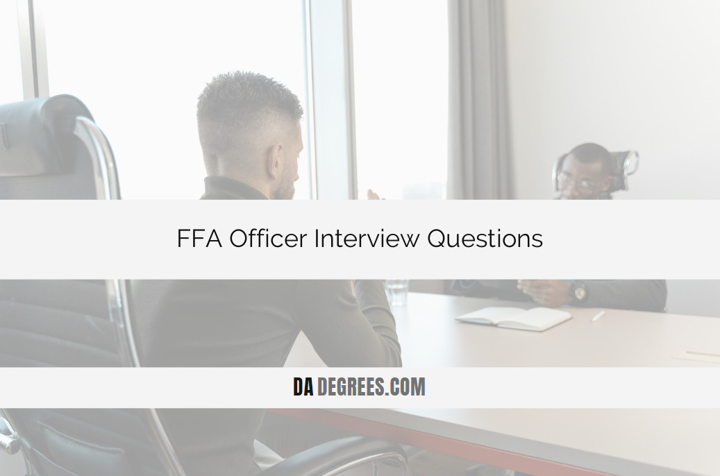 Excel in your FFA officer interview with our expert guide. Ace common interview questions, gain valuable insights, and stand out with tailored responses. Elevate your leadership journey in the FFA with confidence, preparation, and strategic know-how. Secure your role as an impactful FFA officer with our comprehensive interview tips.
