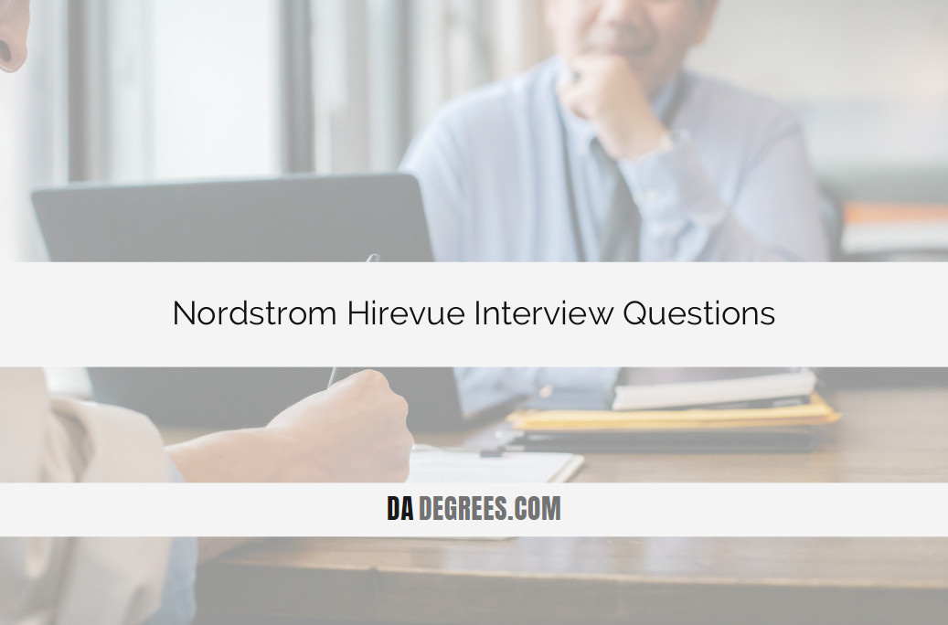 Crack the code to success with our guide to Nordstrom Hirevue Interview Questions. Navigate the digital interview process with confidence, as we provide expert insights into the questions that matter. From customer service scenarios to situational judgment, prepare effectively for your Nordstrom Hirevue interview and showcase your skills and personality. Ace the virtual interview, stand out from the competition, and pave the way for a rewarding career with Nordstrom. Your journey to fashioning a successful interview starts with mastering these essential insights!