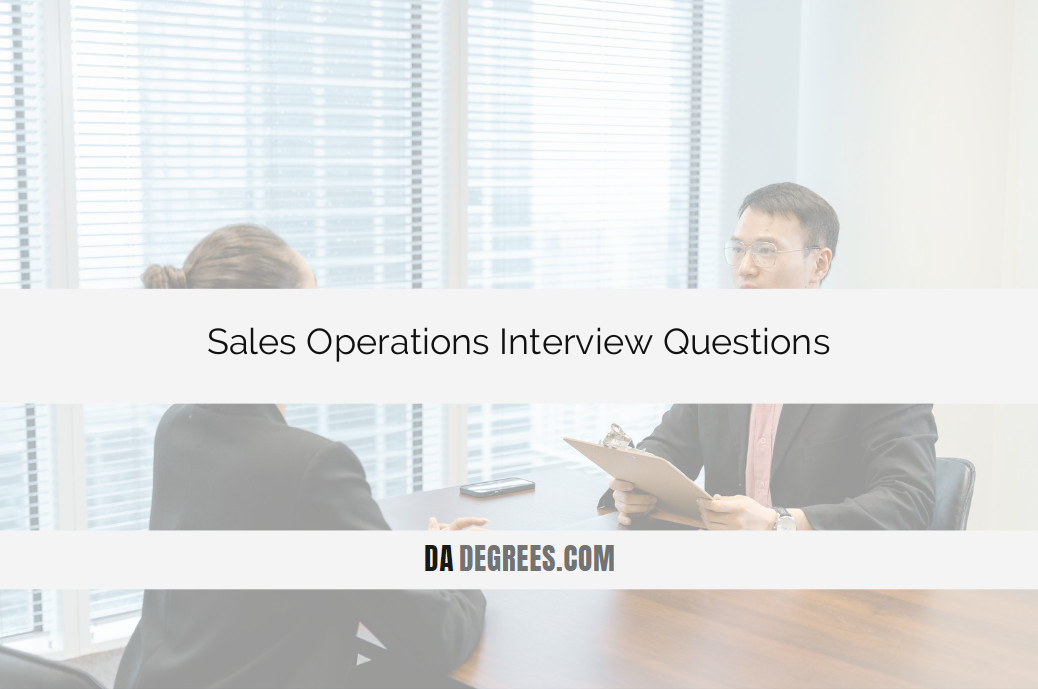 Navigate your path to success in sales operations with our definitive guide to Sales Operations Interview Questions. Elevate your interview preparation with key insights into the strategic and tactical aspects of sales support and optimization. Unlock expert tips to showcase your proficiency in forecasting, analytics, and process enhancement. Land your dream role by mastering common questions tailored to the dynamic world of sales operations. Click now to enhance your interview readiness and secure a competitive edge in this critical business function.